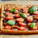 Caramelized onion tomato tart