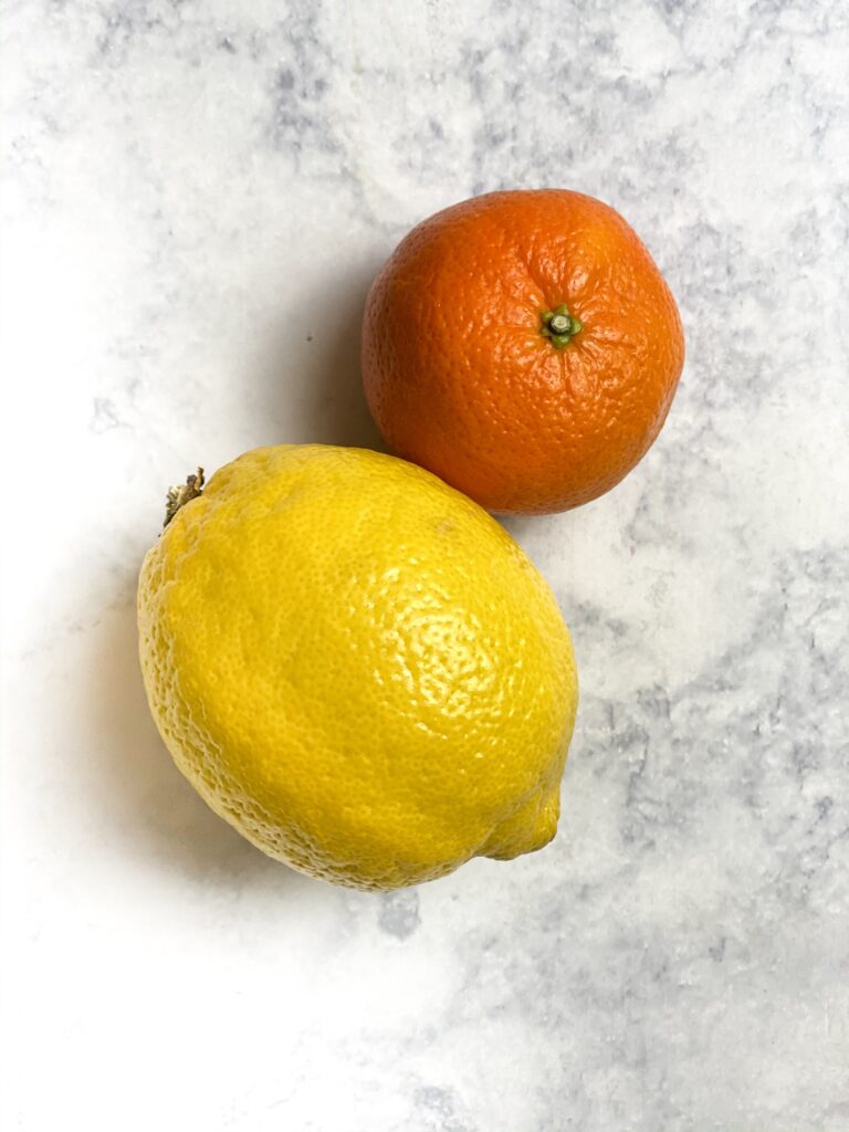 lemon and mandarine orange