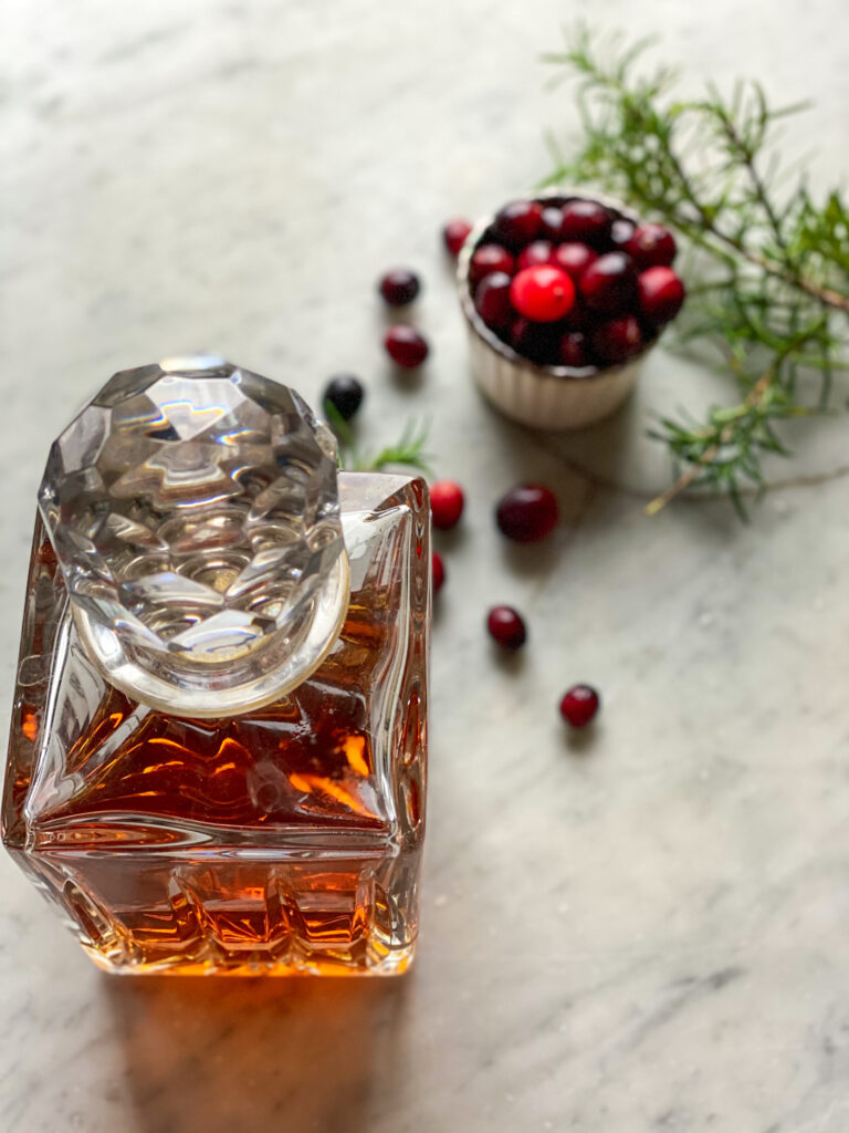 Bourbon, Cranberries and rosemary