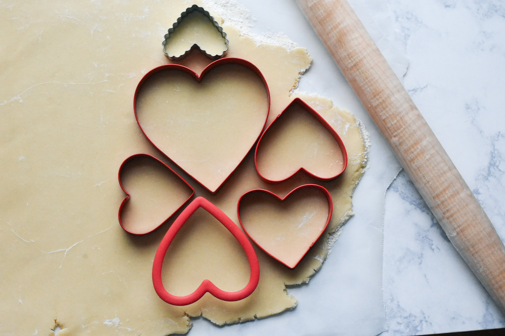 sugar cookie heart shaped cut outs