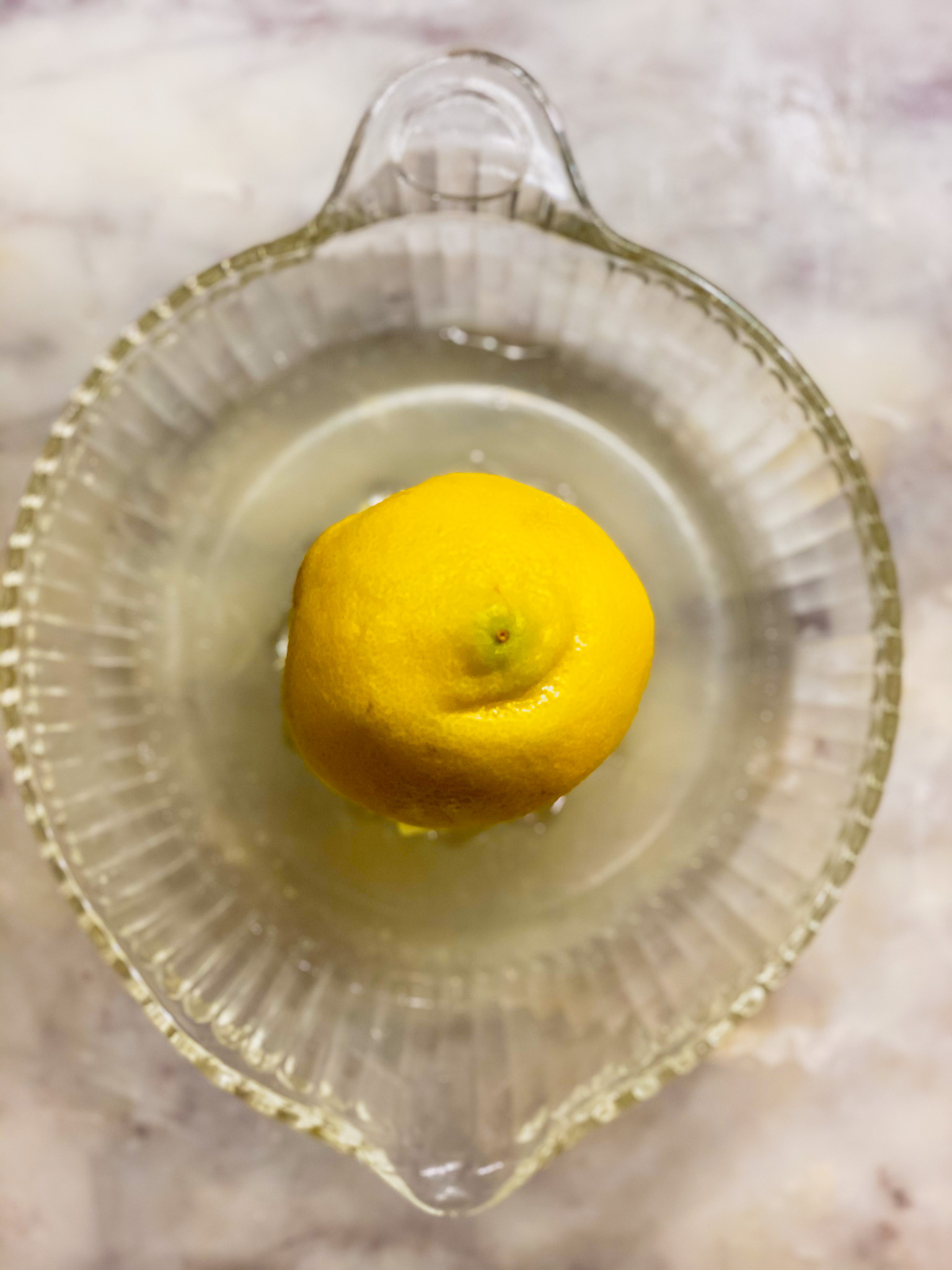 a lemon squeezed
