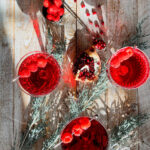 Pomegranate raspberry champagne cocktail