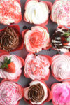 chocolate cupcakes with strawberry cream cheese frosting