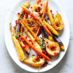 maple bourbon glazed carrots and pears
