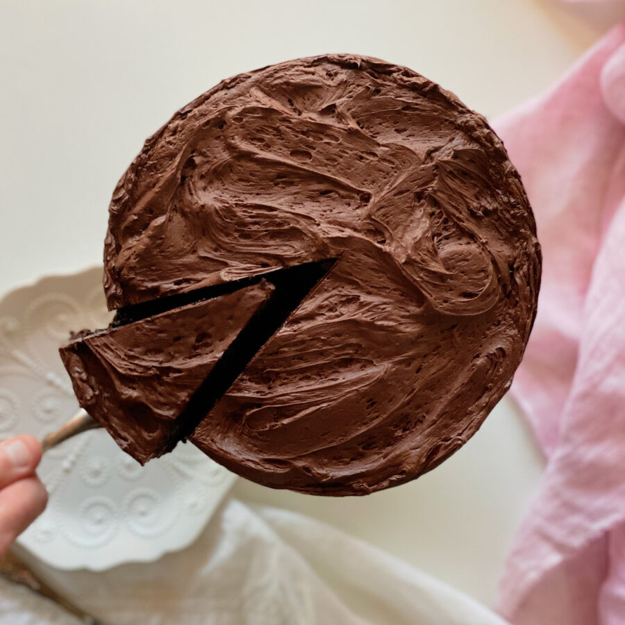 CHOCOLATE CAKE WITH CHOCOLATE BUTTERCREAM