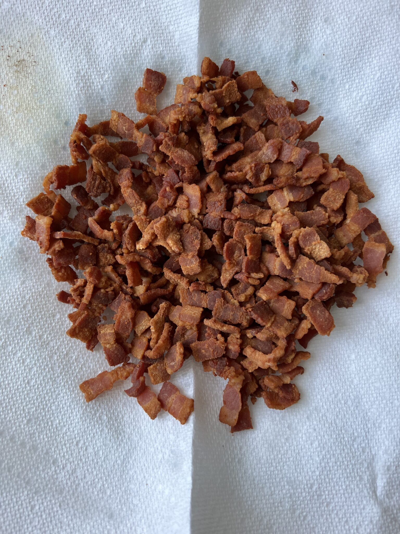 fried cut up bacon