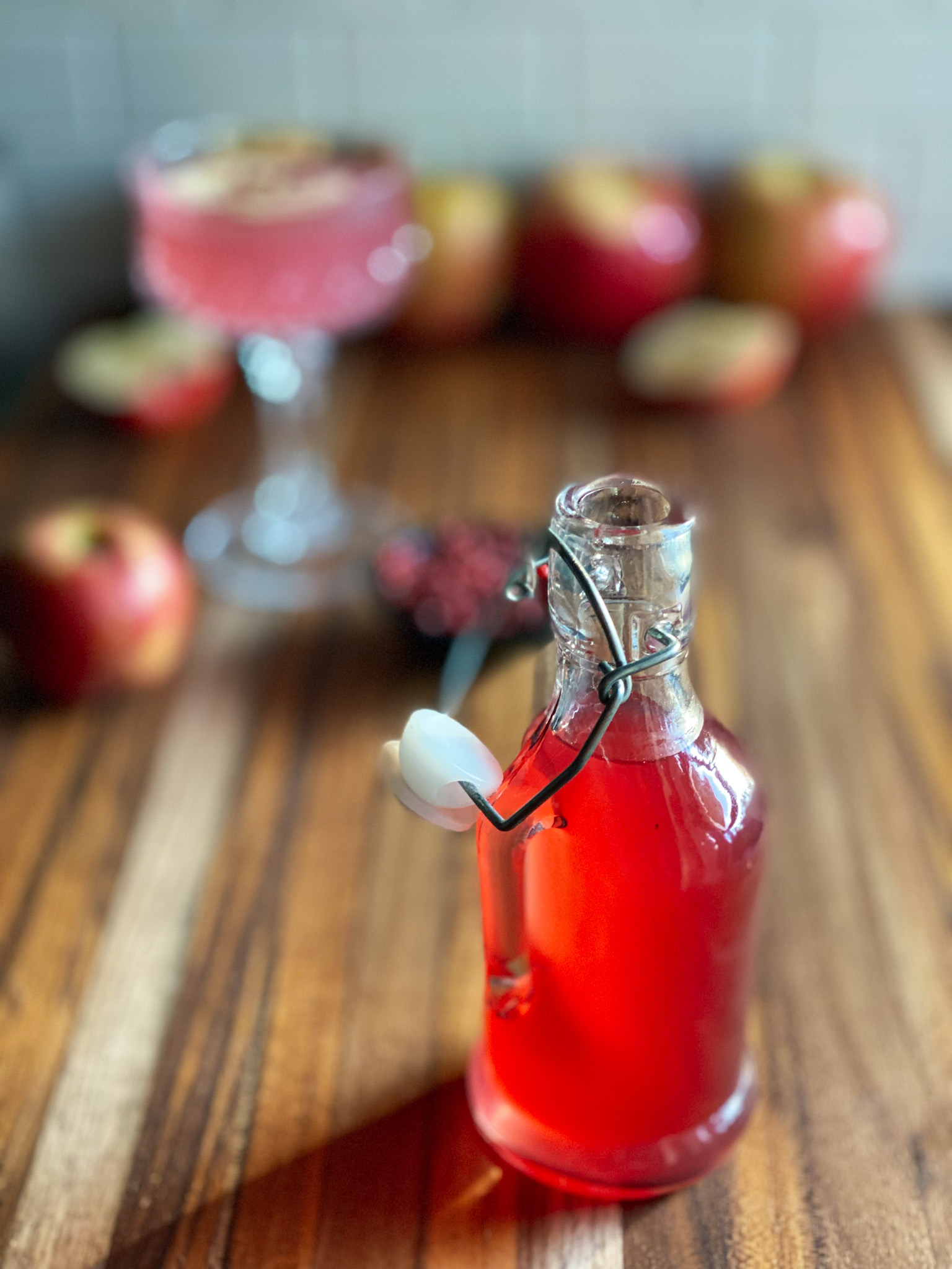 pink peppercorn apple syrup
