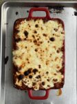 bubbly lasagna on a pan