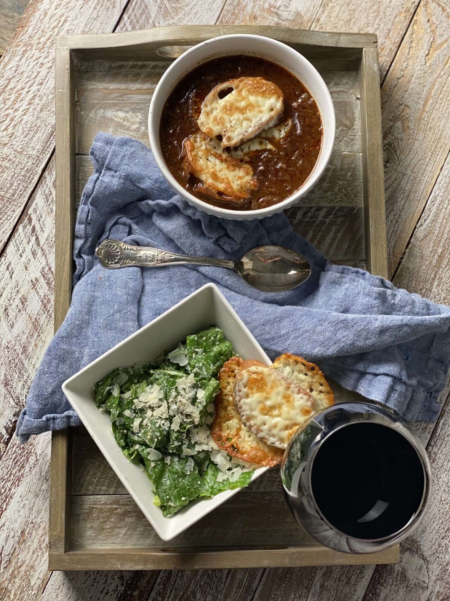 Red Wine French Onion Soup with Gruyere Cheese Toast