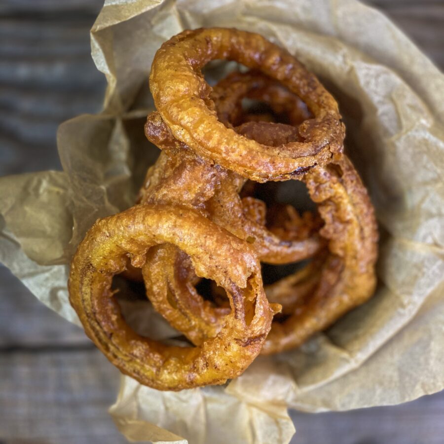 onion rings in a bowl