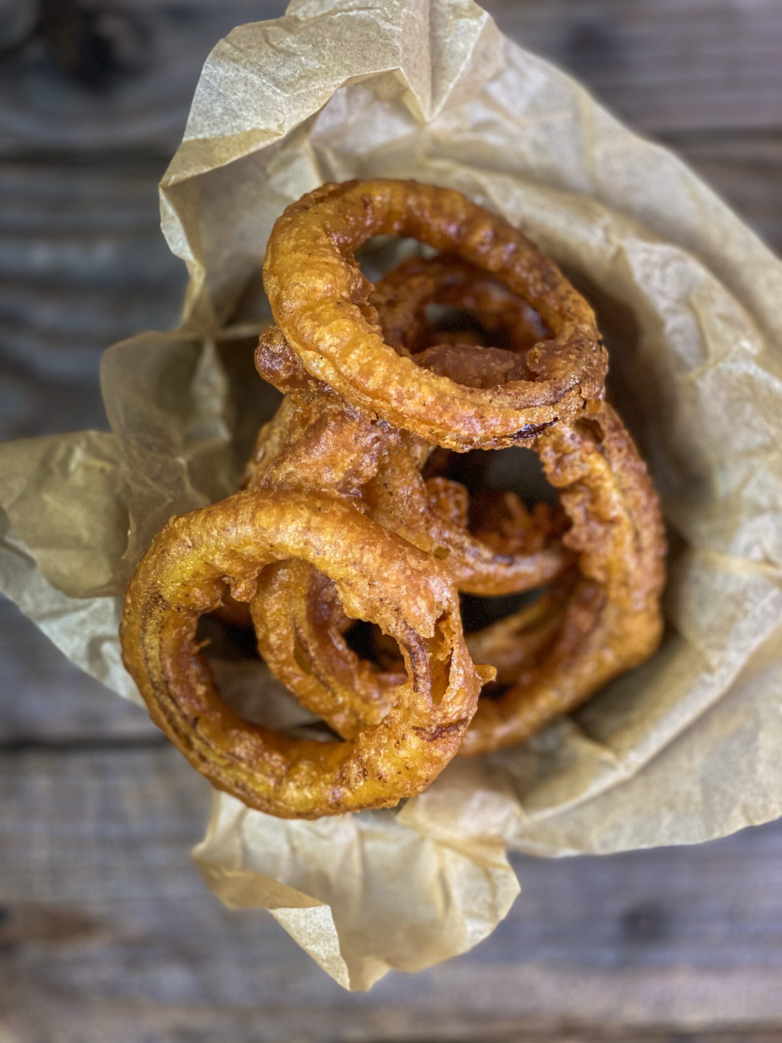 onion rings in a bowl