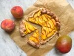 peach mango pie sliced with 2 peaches and 1 mango
