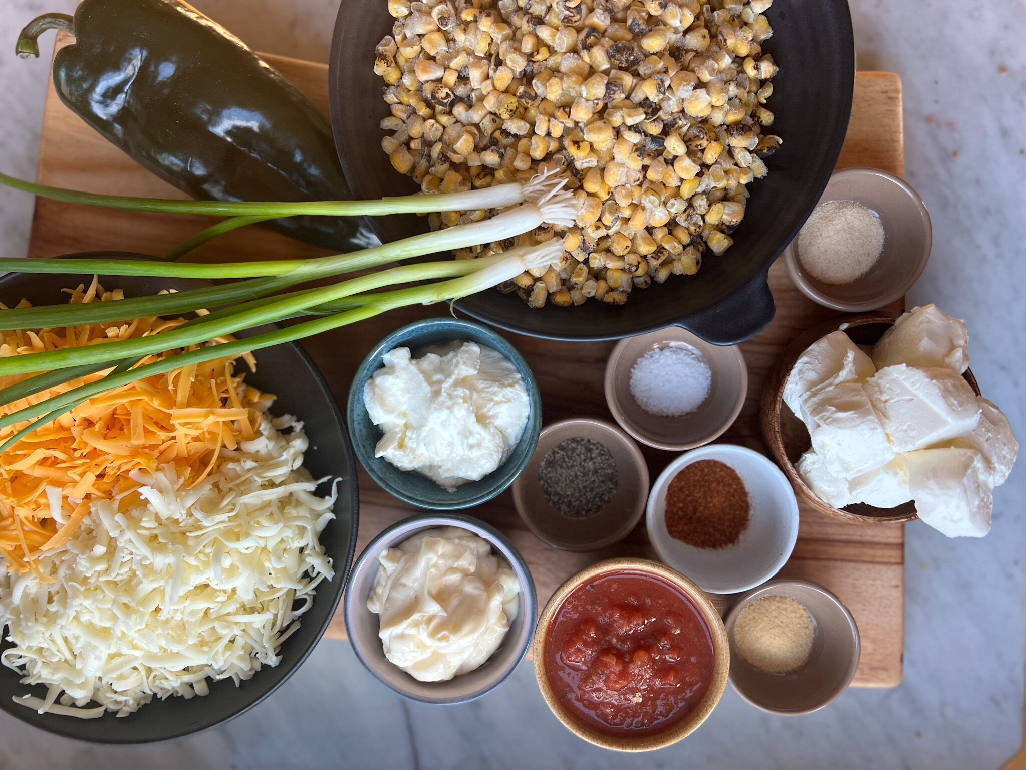 Ingredients for Corn Dip with Cream Cheese