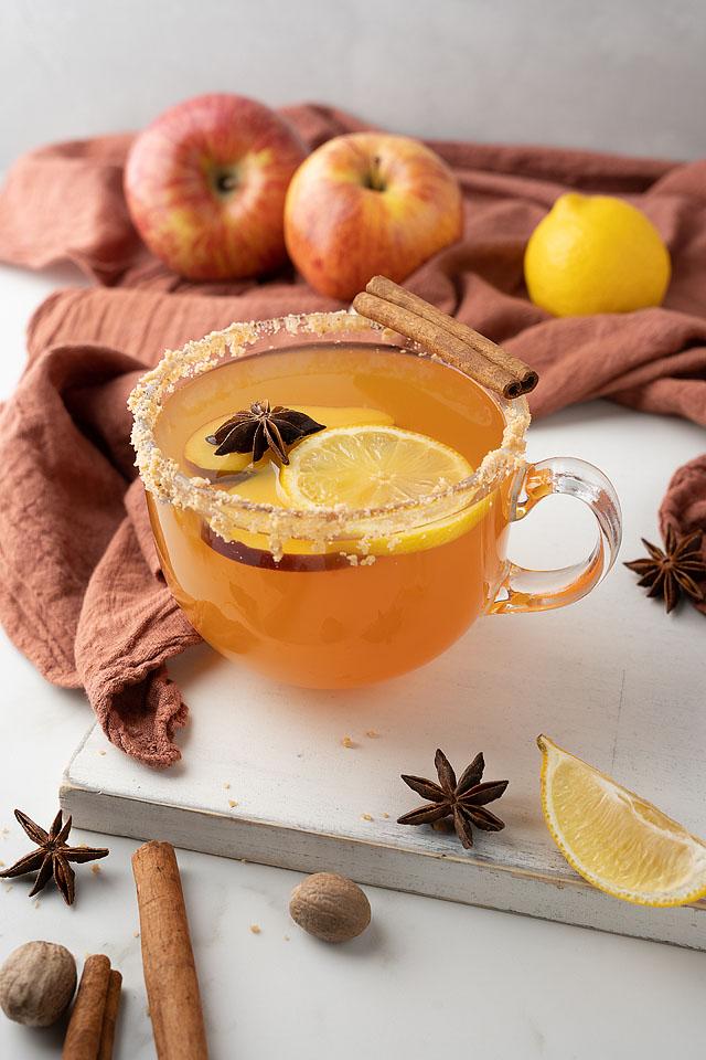 toffy apple cider hot toddy