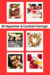 pinterest collage of appetizer and cocktail pairings